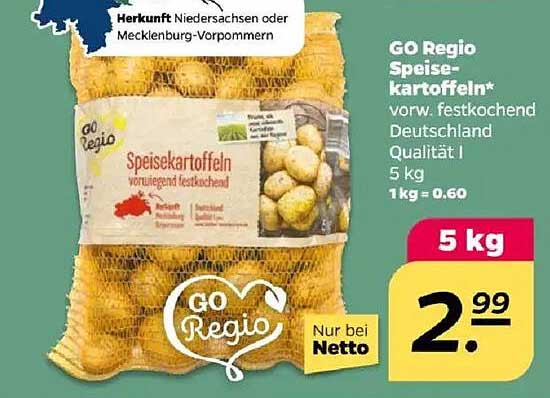 GO Regio Speisekartoffeln - 5 kg Tasche