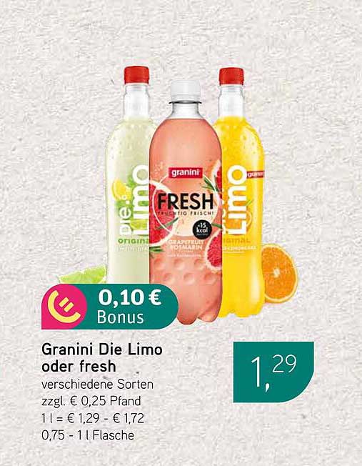 Granini Die Limo oder fresh – Erfrischung in verschiedenen Sorten