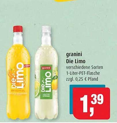 granini Die Limo - verschiedene Sorten 1-Liter-PET-Flasche