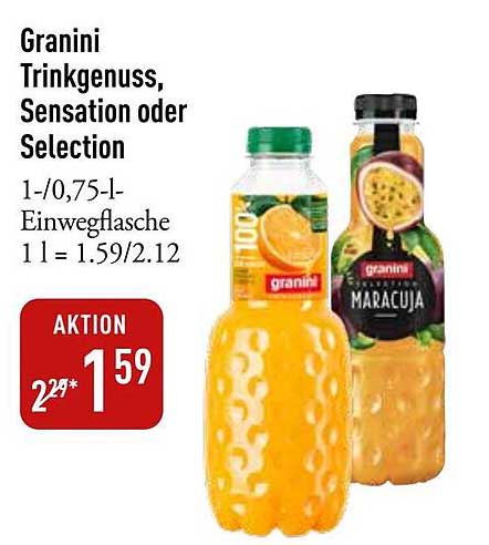 Granini Trinkgenuss, Sensation oder Selection 1 l für 1,59