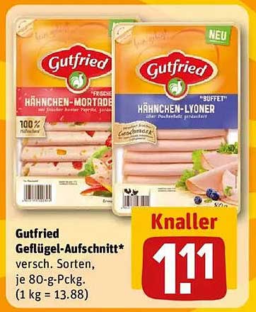 Gutfried Geflügel-Aufschnitt* - verschiedene Sorten
