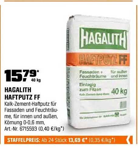 HAGALITH HAFTPUTZ FF – Kalk-Zement-Haftputz für Fassaden und Feuchträume