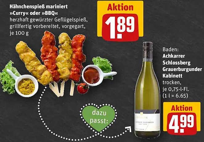 Hähnchenspieß mariniert »Curry« oder »BBQ«