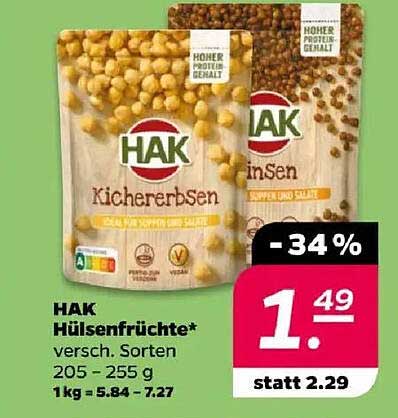 HAK Hülsenfrüchte – Kichererbsen, verschiedene Sorten 205–255 g
