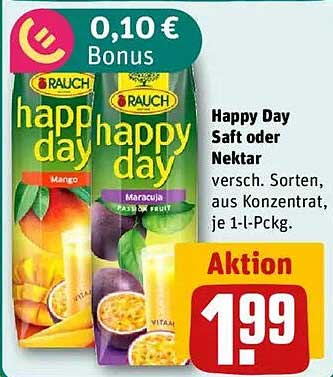 Happy Day Saft oder Nektar, verschiedene Sorten, 1-l-Packung