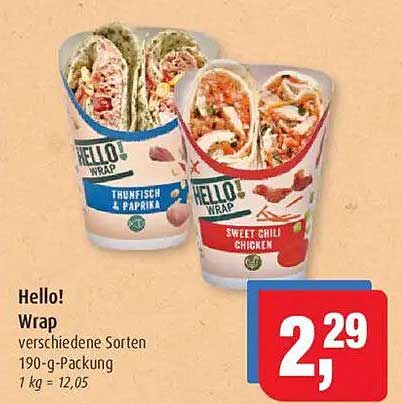 Hello! Wrap – verschiedene Sorten 190-g-Packung