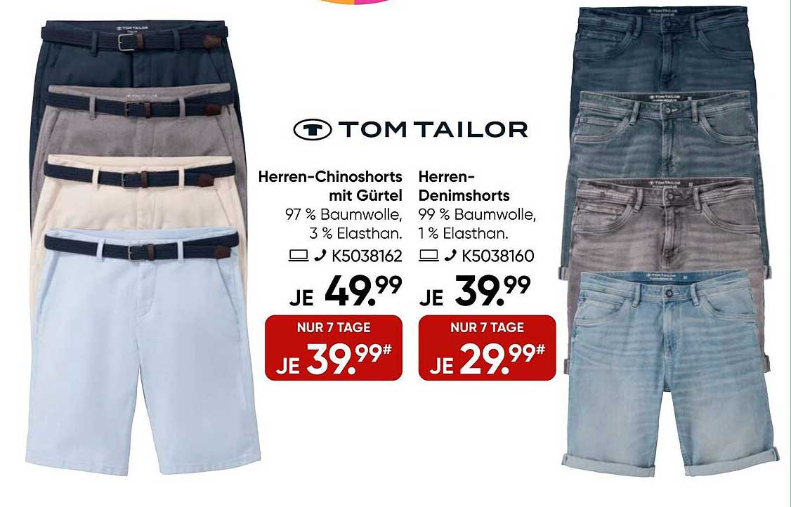Herren-Chin shorts mit Gürtel und Herren-Denim shorts