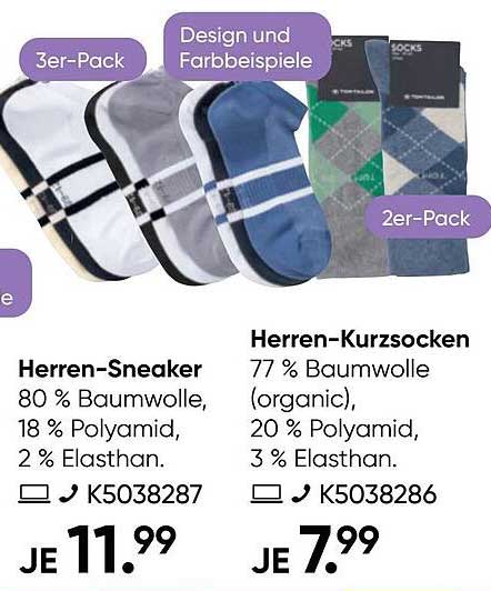 Herren-Kurzsocken 2er-Pack
