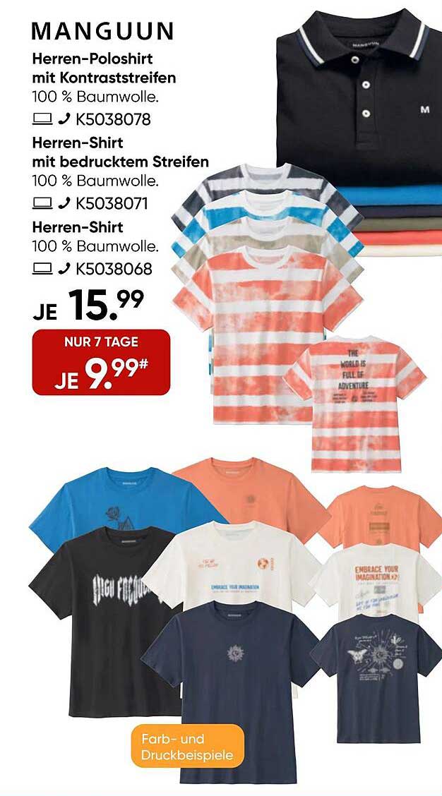 Herren-Poloshirt mit Kontraststreifen und Herren-Shirts mit bedrucktem Streifen