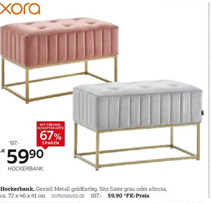 Hockerbank in edlem Design – jetzt zum Sonderpreis!