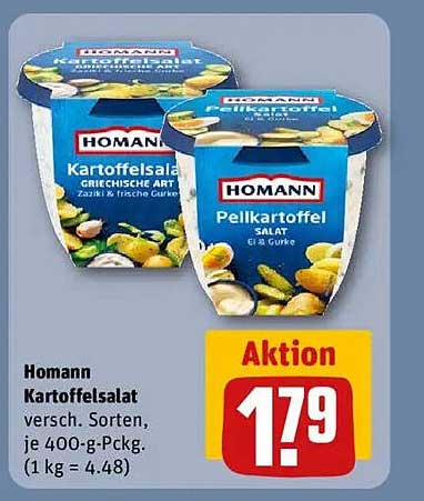 Homann Kartoffelsalat - verschiedene Sorten