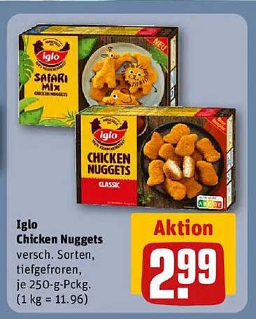 Iglo Chicken Nuggets, verschiedene Sorten, tiefgefroren