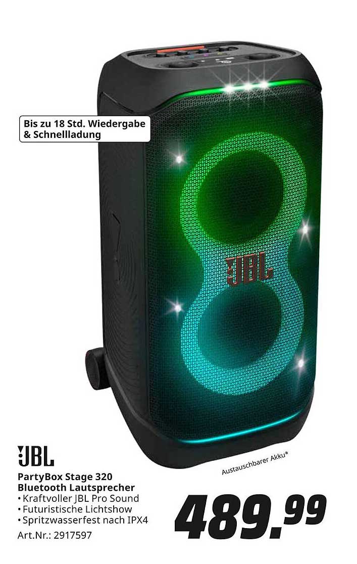 JBL PartyBox Stage 320 Bluetooth Lautsprecher