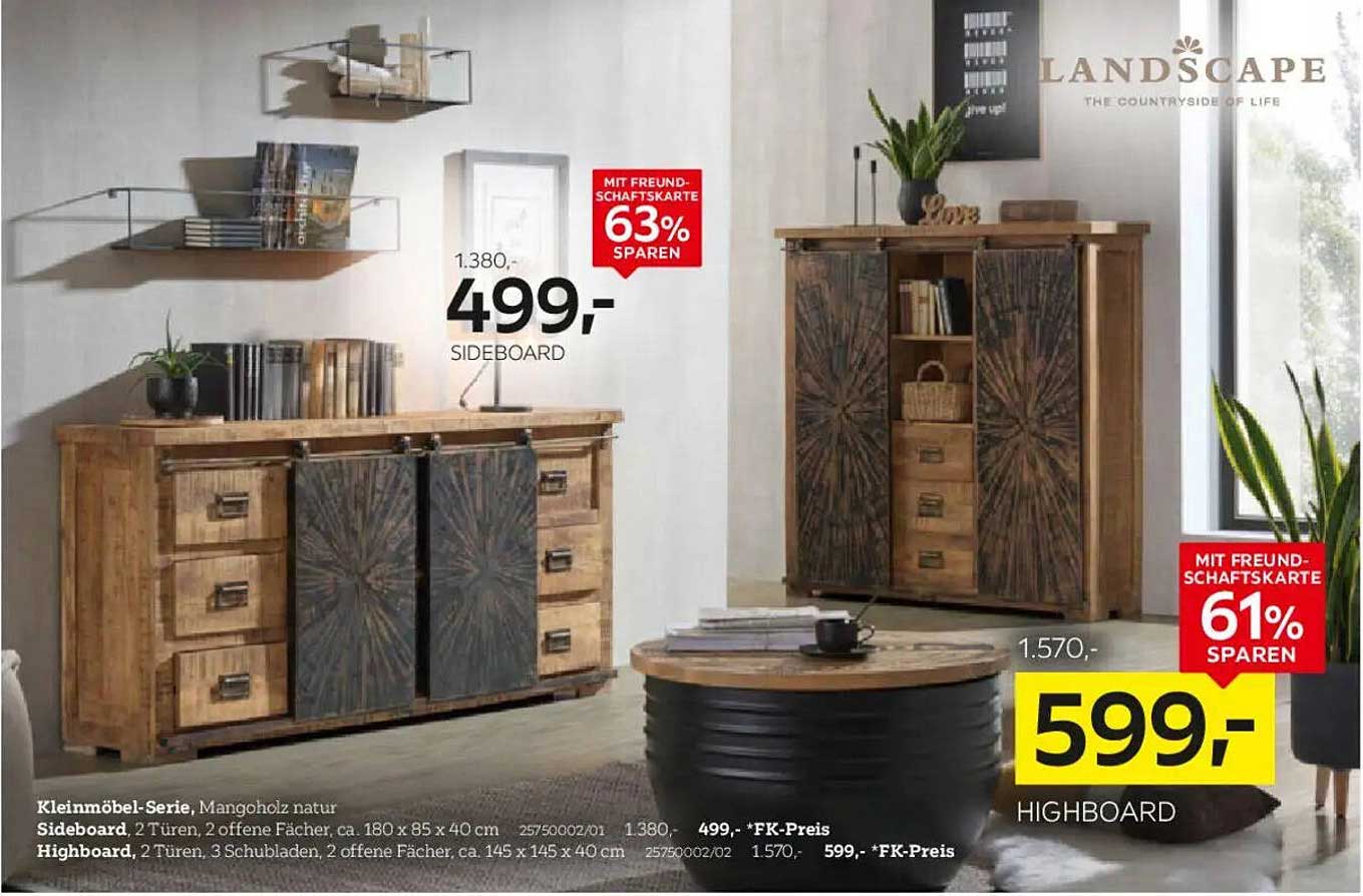Kleinmöbel-Serie, Mangoholz natur - Sideboard