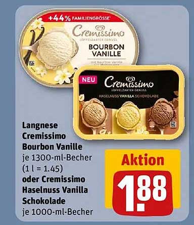 Langnese Cremissimo Bourbon Vanille & Haselnuss Vanilla Schokolade