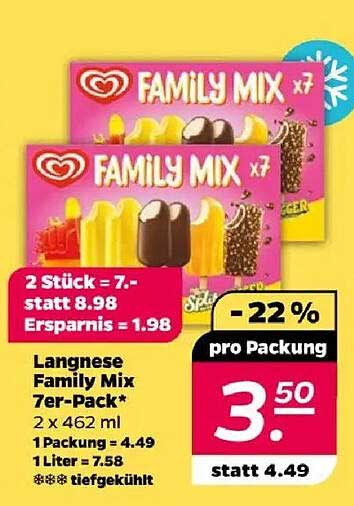 Langnese Family Mix 7er-Pack - Ergiebiger Genuss