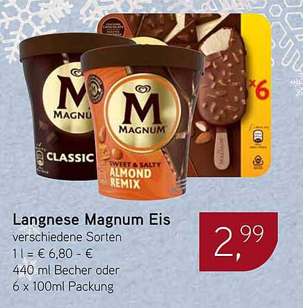 Langnese Magnum Eis – verschiedene Sorten