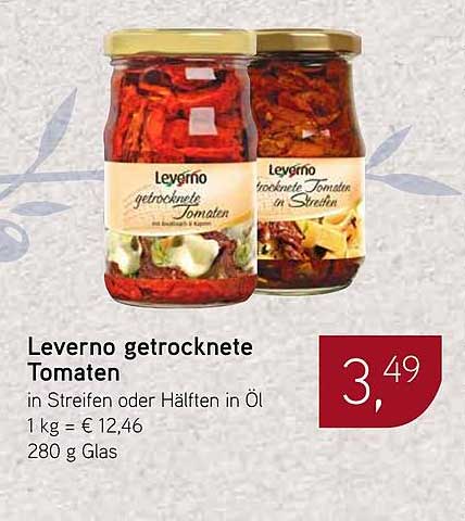 Leverano getrocknete Tomaten in Streifen oder Hälften in Öl