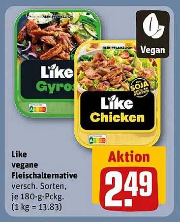 Like vegane Fleischalternative - Gyros und Chicken