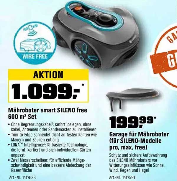 Mähroboter smart SILENO free 600 m² Set