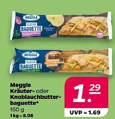 Meggle Kräuter- oder Knoblauchbutterbaguette 160 g
