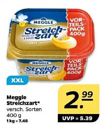 Meggle Streichzart, 400 g, verschiedene Sorten