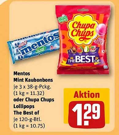 Mentos Mint Kau- und Chupa Chups Lollipops - Deine süße Verführung
