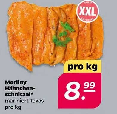 Morliny Hänchenschnitzel* - mariniert Texas pro kg