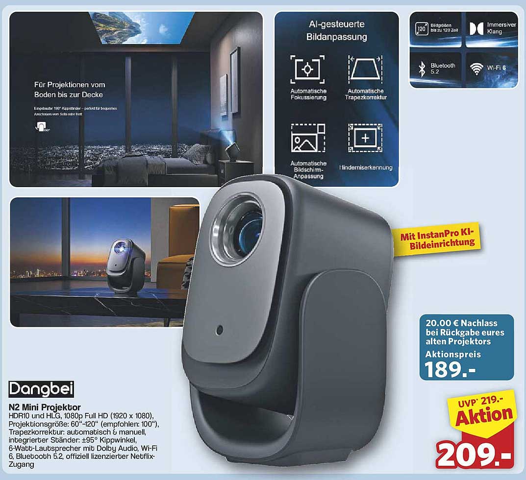 N2 Mini Projektor von Dangbei - Aktion für nur 189€