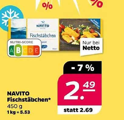 NAVITO Fischstäbchen 450 g