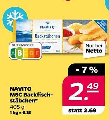 NAVITO MSC Backfischstäbchen 405 g