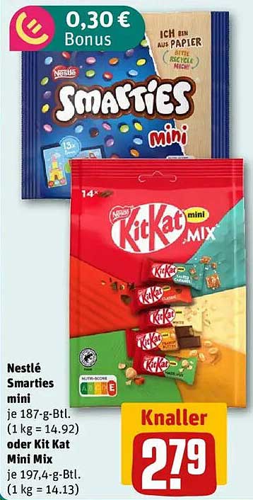 Nestlé Smarties mini und Kit Kat Mini Mix