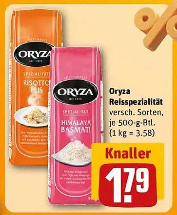 Oryza Reisspezialität – Himalaya Basmati & Risottoreis, je 500-g-Btl.