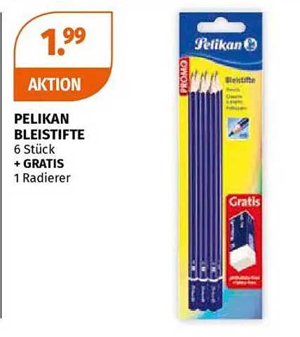 PELIKAN Bleistifte 6 Stück + GRATIS 1 Radierer