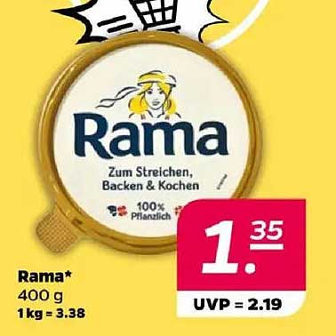 Rama 400 g - 100% pflanzlich zum Streichen, Backen & Kochen