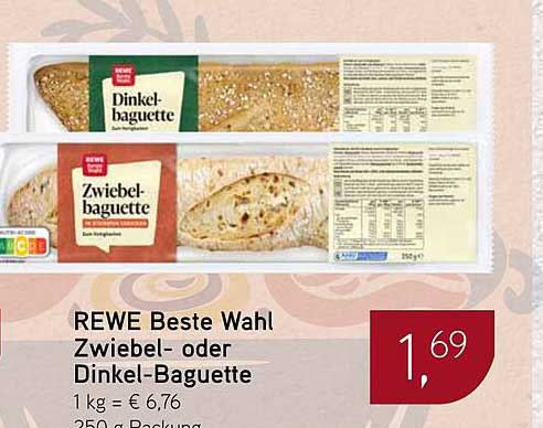 REWE Beste Wahl Zwiebel- oder Dinkel-Baguette