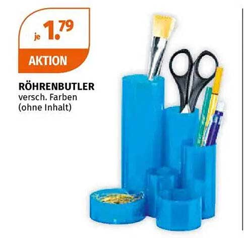RÖHRENBUTLER in verschiedenen Farben - Aktion für nur 1,79 €