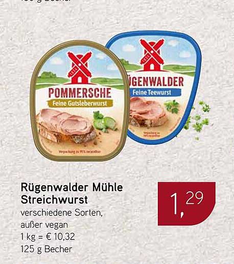 Rügenwalder Mühle Streichwurst – verschiedene Sorten
