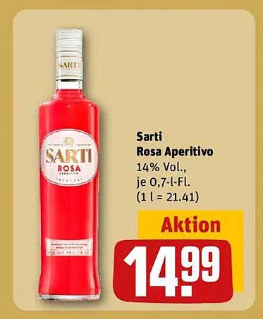 Sarti Rosa Aperitivo – 0,7 l für nur 14,99 €
