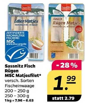 Sassnitz Fisch Rügen MSC Matjesfilet – Verschiedene Sorten