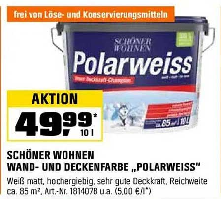 SCHÖNER WOHNEN WAND- UND DECKENFARBE „POLARWEISS“