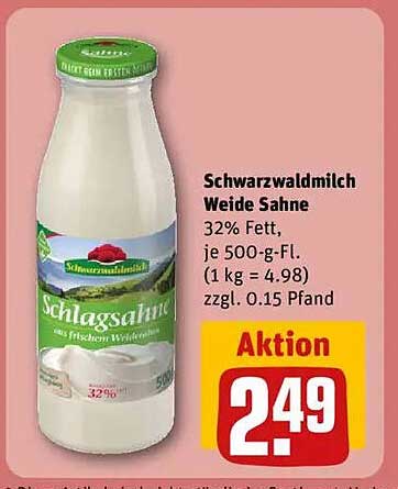 Schwarzwaldmilch Weide Sahne 32% Fett