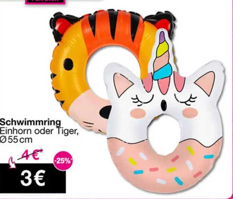 Schwimmring Einhorn oder Tiger, Ø 55 cm