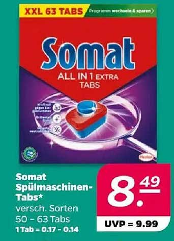 Somat Spülmaschinen-Tabs XXL 63 Stück