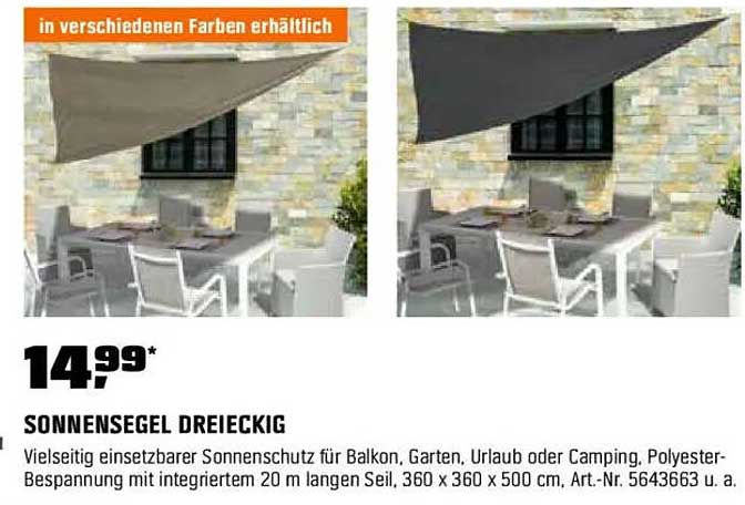 SONNENSEGEL DRIEECKIG