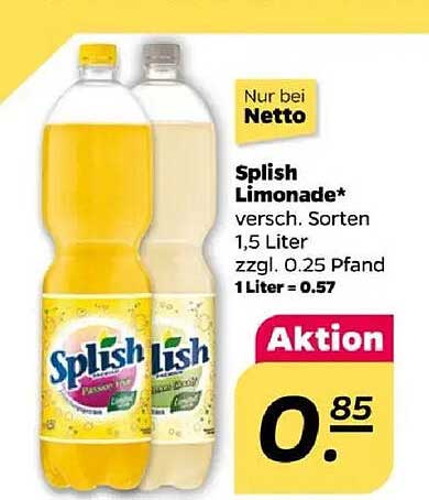 Splish Limonade 1,5 Liter - Verschiedene Sorten
