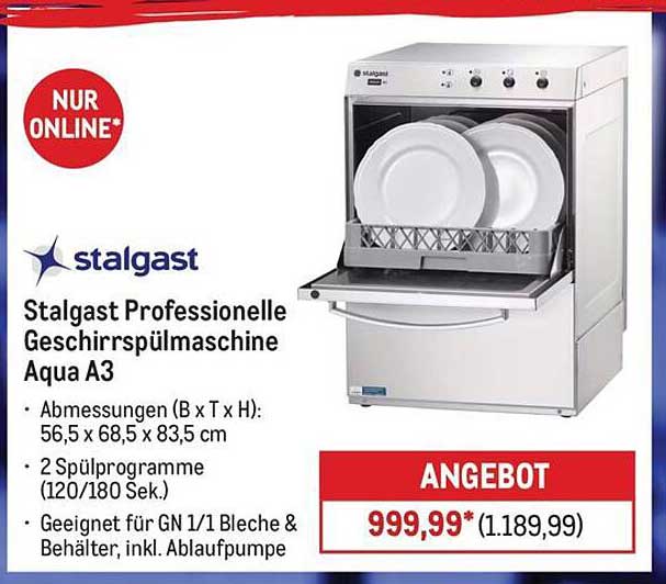 Stalgast Professionelle Geschirrspülmaschine Aqua A3