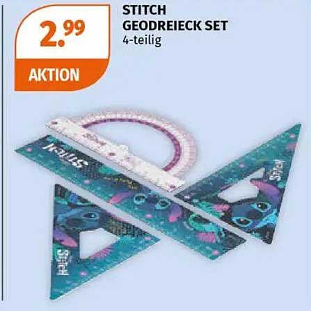 Stitch Geodreieck Set 4-teilig