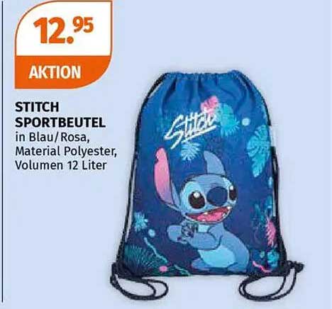 STITCH SPORTBEUTEL in Blau/Rosa – Aktion