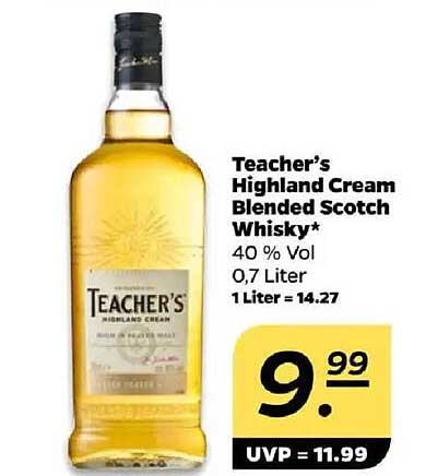 Teacher's Highland Cream Blended Scotch Whisky 0,7 Liter